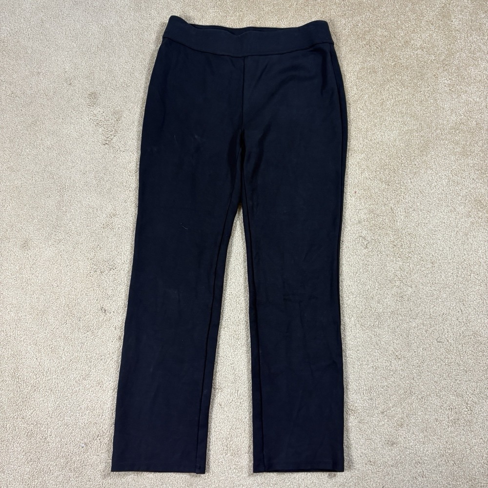 Soft Surroundings Black Pull On Perfect Ponte Straight Leg Pants Size Medium